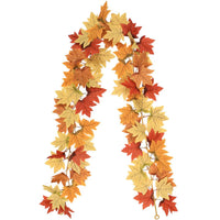 200cm Artificial Vines Red Autumn Maple Leaves Fake Garland For Home Christmas Halloween Thanksgiving Party Fireplace Fall Decor