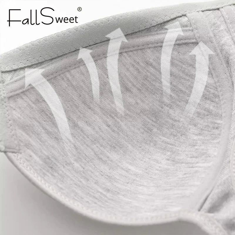 Sostén Sin Costuras FallSweet con Cierre Frontal - Bralette Push Up Sin Aro Cobertura Total