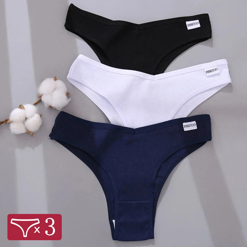 Set de 3 Panties de Algodón Hipoalergénico sin Costuras para Mujer