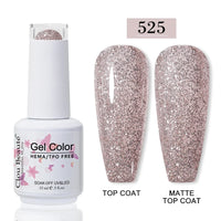 No-Wipe Top Coat & Sticky Base Coat UV Gel Polish — Long-Lasting, MSDS Certified, 15ml