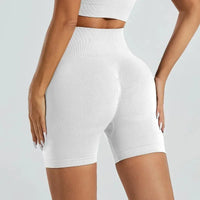 Women's High-Waist Yoga Shorts - Seamless Athletic Running Tights