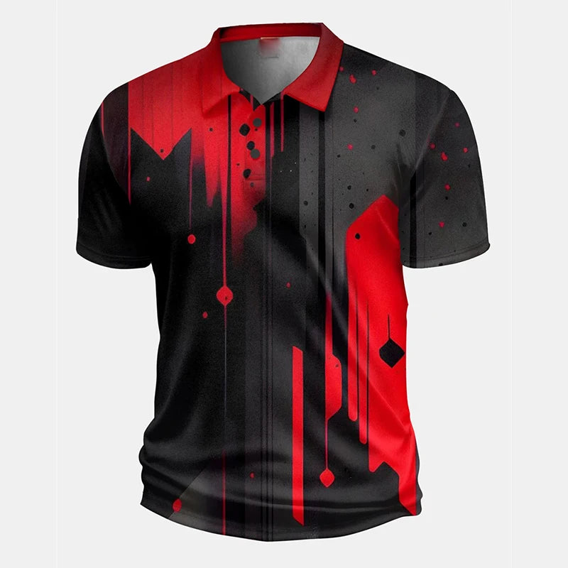 Men's 3D Print Short Sleeve Polo Shirt — Streetwear, Casual & Cool