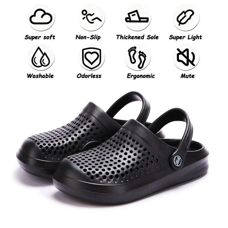 Women's Breathable EVA Flat Sandals | Hollow Out Non-Slip Beach Clogs | US 5–10.5