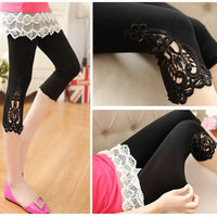 Leggings Capri de Encaje para Mujer – Cintura Alta, Tela Stretch Suave | Fitness & Casual