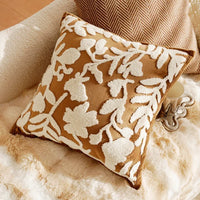 French Light Luxury Forest Jacquard Cushion Cover | Brown Patchwork Pillow Case