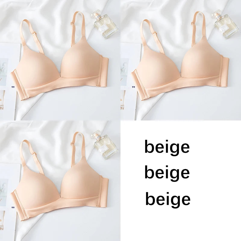 FallSweet 3-Pack Seamless Push-Up Bralette Set | Wireless 3/4 Cup Lingerie