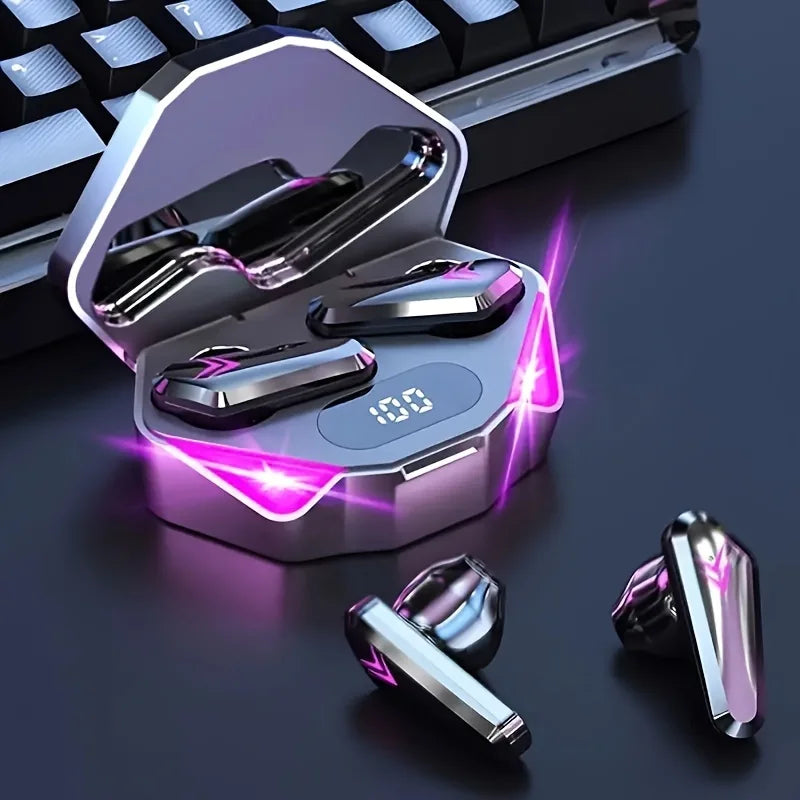 TWS Wireless Bluetooth Earbuds – LED Display, Built-in Mic & Noise Reduction for Gaming & Sport