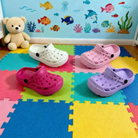 Girls Pink Cut-Out Clogs - Soft Anti-Slip Indoor/Outdoor Shoes