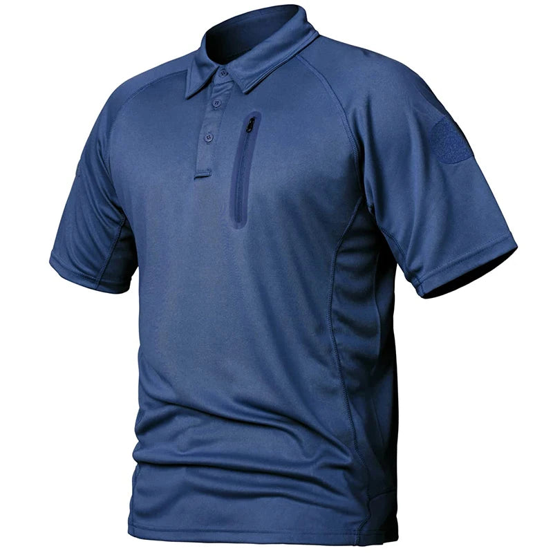 Men's Tactical Polo Shirt — Lightweight, Quick-Dry with Zip Pocket | Outdoor & Golf