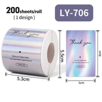 120-200Sheets/Roll Thank You Stickers DIY Decor Labels for Cake Bakery Baking Decoration Self-adhesive Label Gift Wrap Sticker