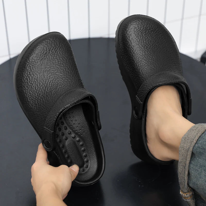 Men's Waterproof EVA Slides | Anti-Slip Chef & Kitchen Work Shoes