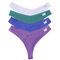 Set de 4 Panties de Algodón Talle V - Tanga G-String FINETOO