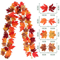 200cm Artificial Vines Red Autumn Maple Leaves Fake Garland For Home Christmas Halloween Thanksgiving Party Fireplace Fall Decor