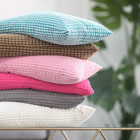 Corduroy Lumbar Throw Pillow Cover 30x50cm | Soft Rectangular Cushion Case