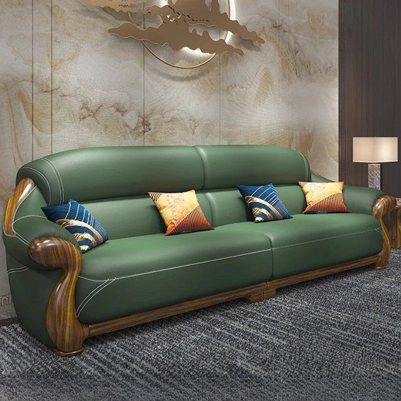 Designer Leather Recliner Corner Sofa - First Layer Cowhide L-Shape
