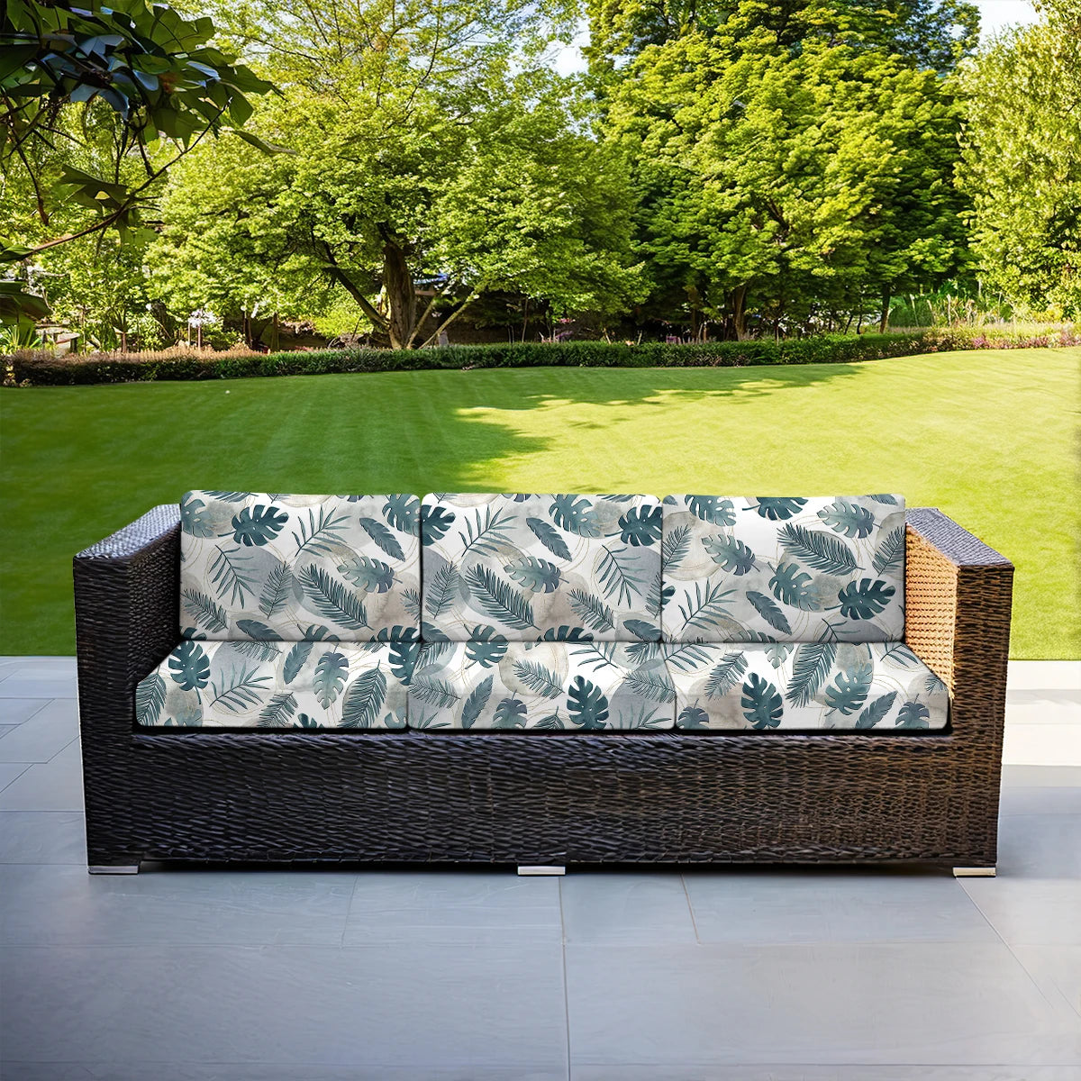 Floral Outdoor Sofa Cushion Cover | Elastic Stretch Patio Sofa Back Cover