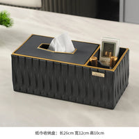 Luxury Resin Desktop Organizer – Ashtray & Tissue Box with Metal Trim