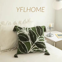 Bohemian Embroidered Pillow Cover - Geometric Tassel Cushion Case