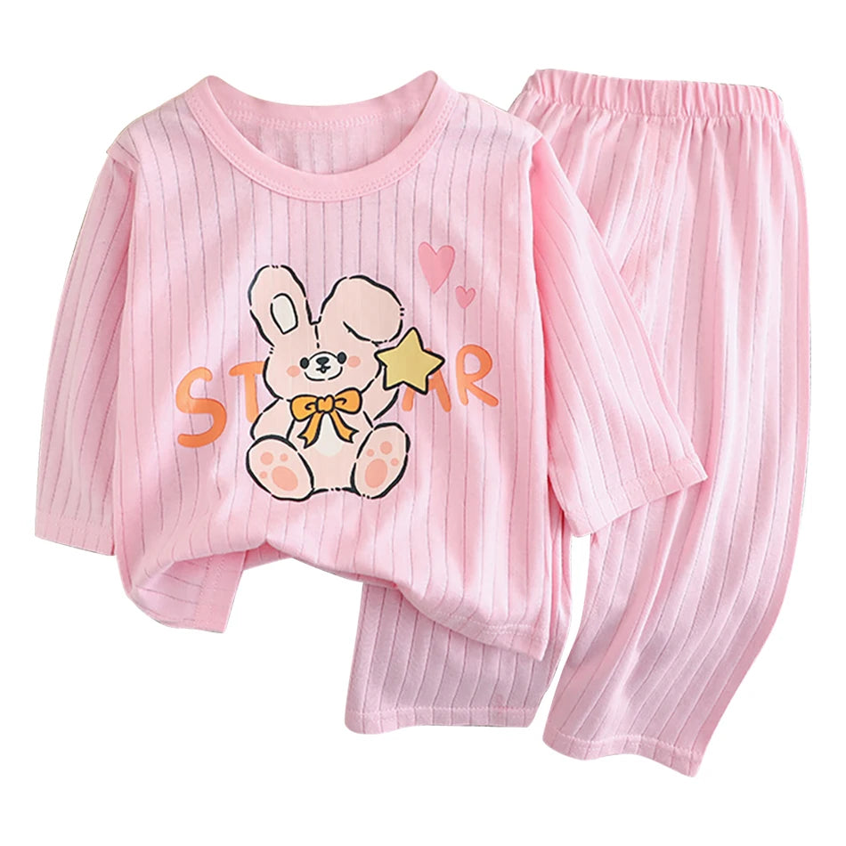 Kids Bear Pajama Set – Cotton Blend Long Sleeve