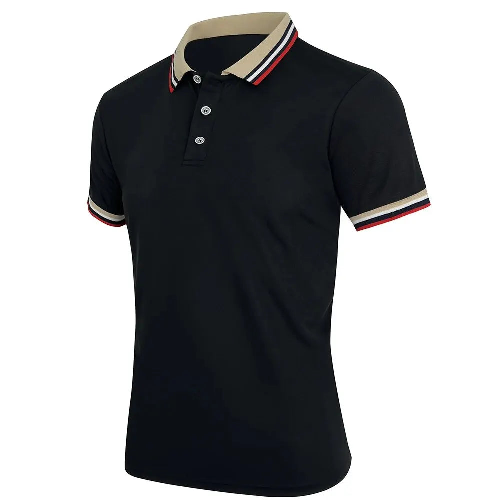 Striped Business Casual Polo Shirt | Men’s Breathable Short Sleeve Top | EU S–XXL