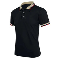 Striped Business Casual Polo Shirt | Men’s Breathable Short Sleeve Top | EU S–XXL