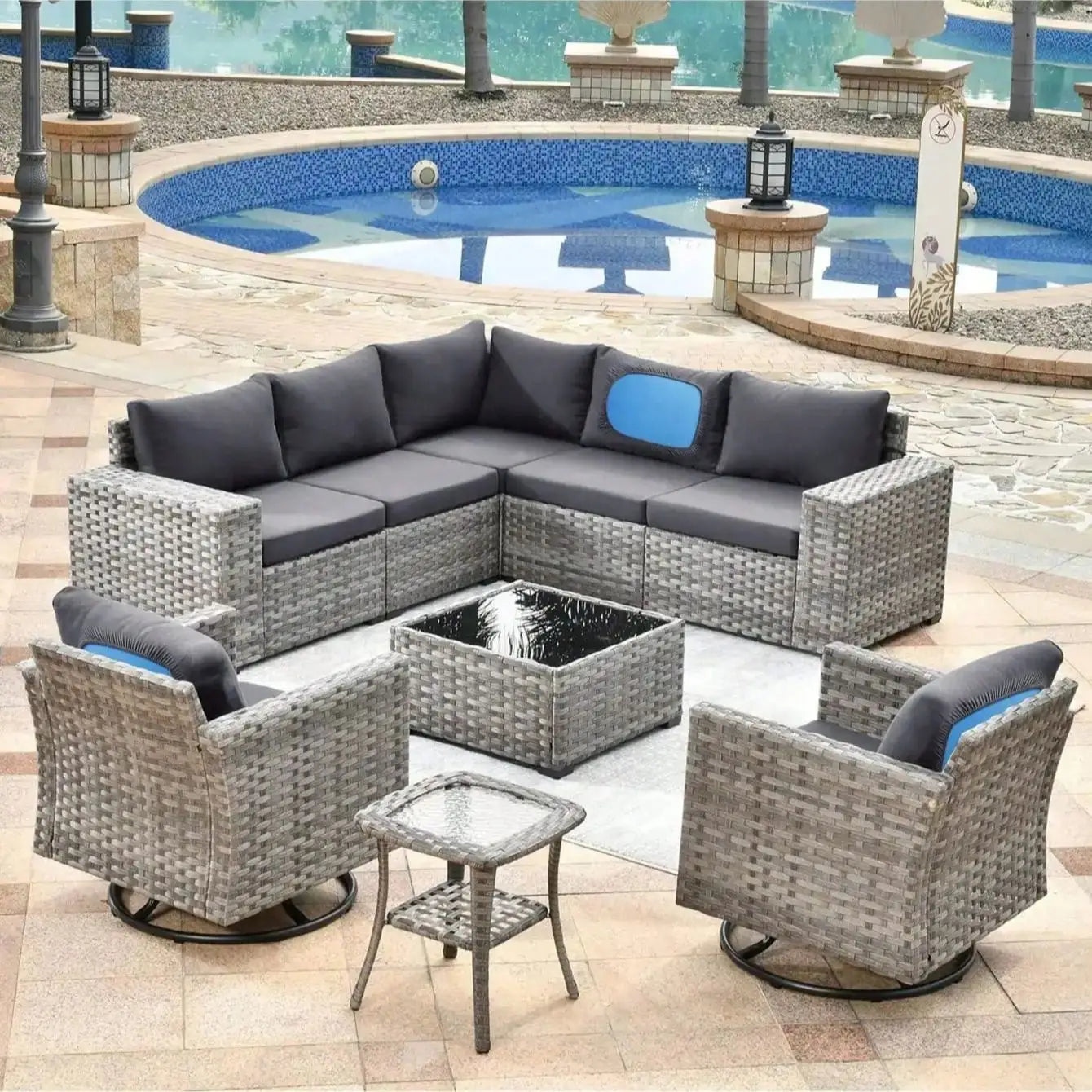 Tropical Print Outdoor Sofa Cushion Cover Set | Stretch Seat Protectors