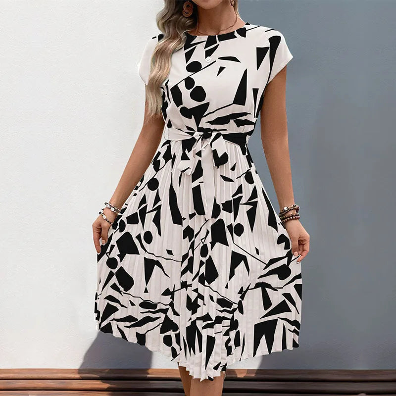 Casual Loose Printed A-Line Midi Dress | Vintage Elegant Women's Summer Dress