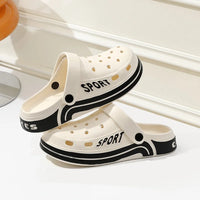Unisex Perforated Platform Slides - Thick Sole Anti-Slip Summer Sandals