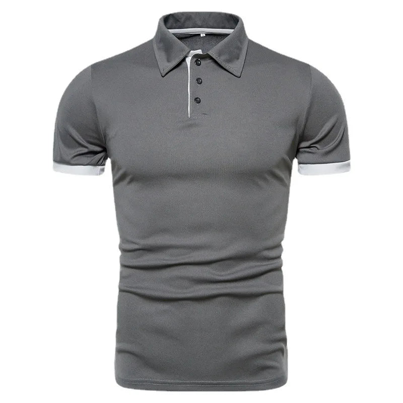 Men's Solid Color Short Sleeve Polo Shirt — Breathable, Everyday Casual
