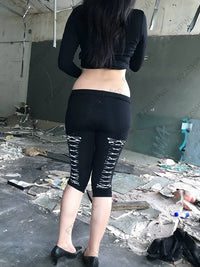 Pantalones Góticos Mujer Estilo Y2K - Capri Slim Fit Hip Hop Harajuku Punk Rock