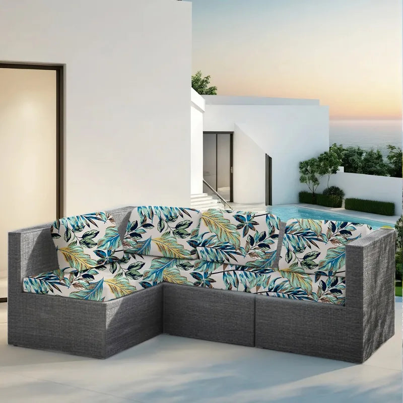 Tropical Leaf Stretch Sofa Covers – Waterproof Outdoor Furniture Protectors