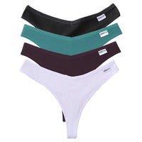 Set de 4 Panties de Algodón Talle V - Tanga G-String FINETOO