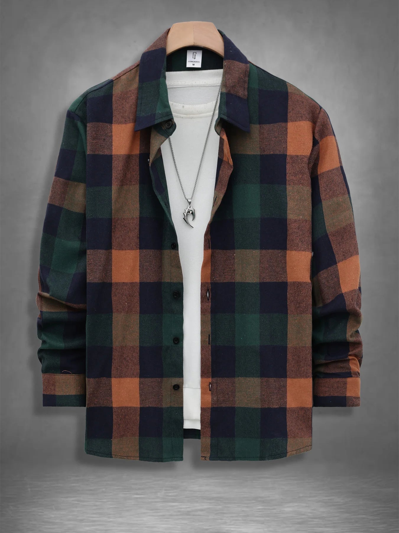 Men's Vintage Plaid Flannel Shirt | Loose Fit Casual Long Sleeve | S–XXL
