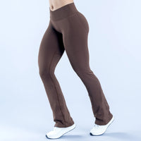 Pantalones Acampanados Yoga Mujer - Cintura Cruzada Seamless Fitness Wide Leg