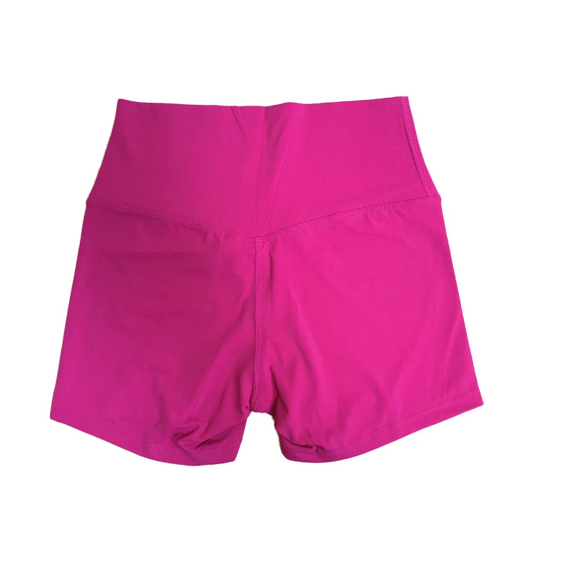 Yoga Shorts Solid Color Women Fitness Shorts High Waist Legging Bike Soft Fabric Proof Comprehensive Training Jog Sportswear