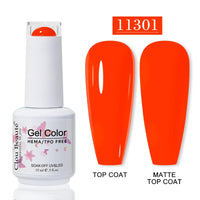 No-Wipe Top Coat & Sticky Base Coat UV Gel Polish — Long-Lasting, MSDS Certified, 15ml
