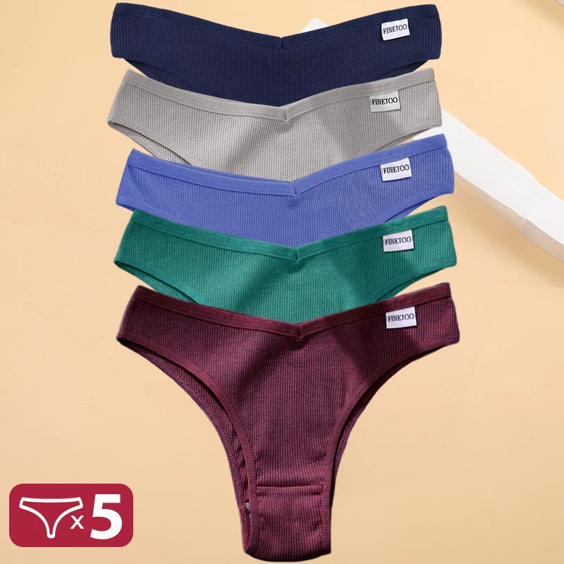 Set de 5 Panties de Algodón Hipoalergénico para Mujer