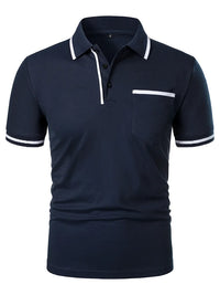 Men's Performance Polo Shirt — CoolMax Quick-Dry, Zipper Pocket & Breathable Mesh
