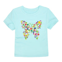 Girls 100% Cotton Flower Print T-Shirt | Sizes 2–14 Years | Pink & White