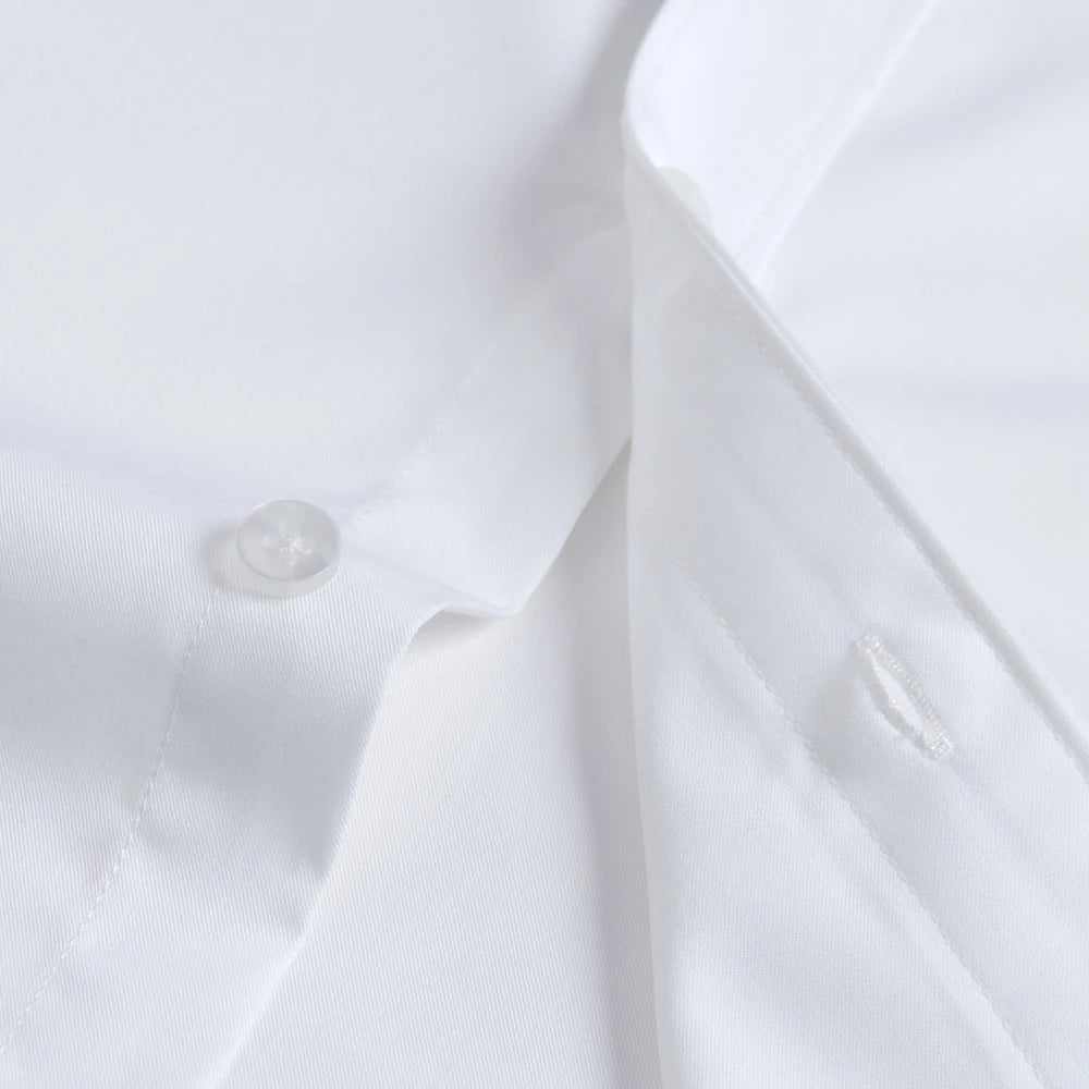 Men's Old Money Style Sleek Stretch Dress Shirt Regular Fit Solid Wrinkle-Free Long Sleeve Casual Business Button-up Shirts