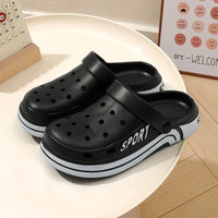 Unisex Perforated Platform Slides - Thick Sole Anti-Slip Summer Sandals