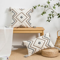Geometric Bohemian Throw Pillow Cover | Modern Jacquard Cushion Case