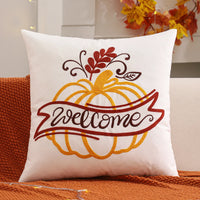 1 PC Halloween Decoration Throw Pillow Cover Pumpkin Ghost Embroidery Velvet Autumn Thanksgiving Harvest Home Living Room