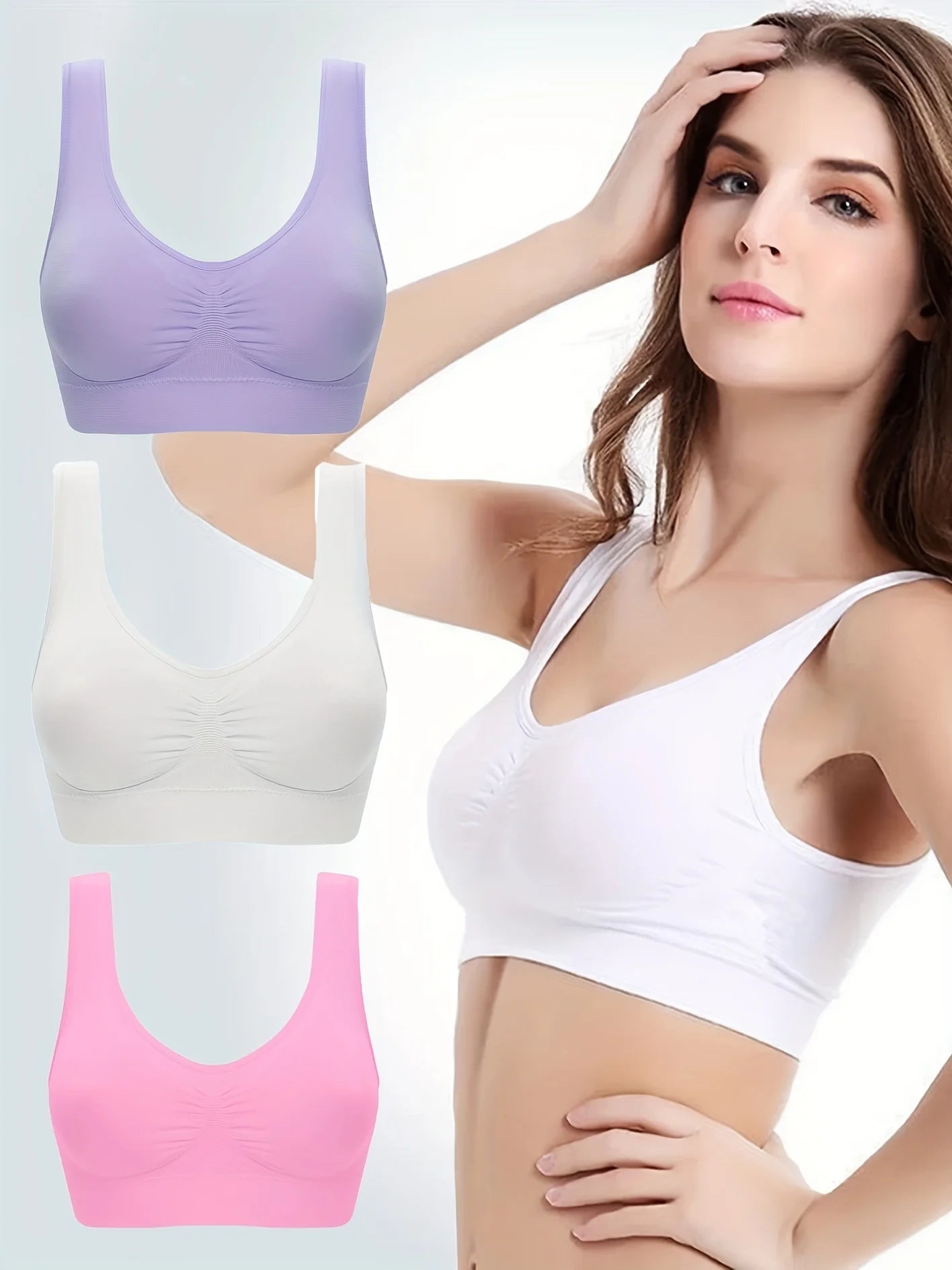 Seamless Push-Up Bra – Wire-Free, Backless, Plus Size