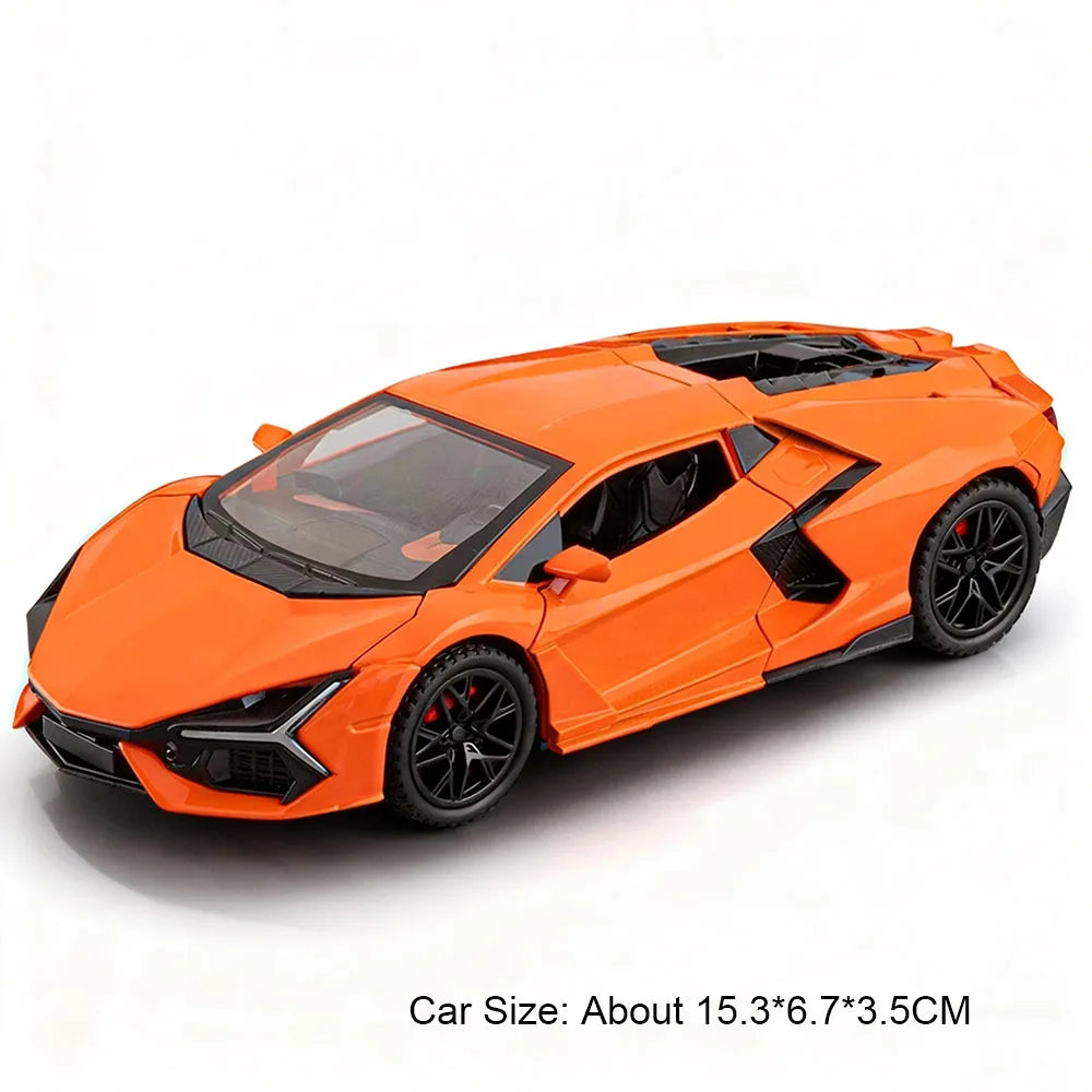 Modelo Auto Lamborghini Revuelto V12 GT 1:32 Aleación Diecast - Puertas Abren, Luz, Sonido y Pull Back