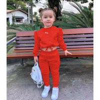 Girls Fall Sport Set | Crop Top + Jogger Pants 1–7Y