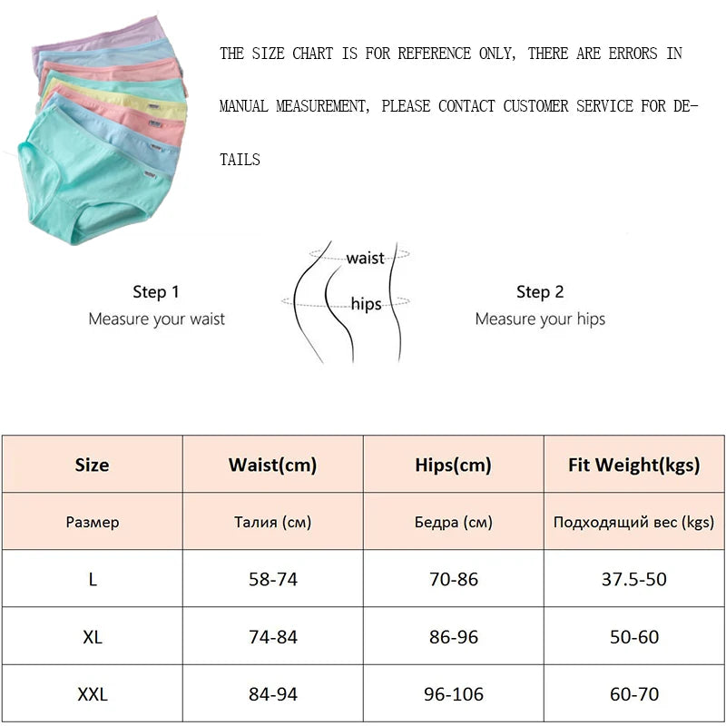 Set de 3 Panties de Algodón - Ropa Interior de Talle Medio Tallas Plus