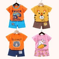 Kids Cotton T-Shirt and Shorts Set – Animal Print
