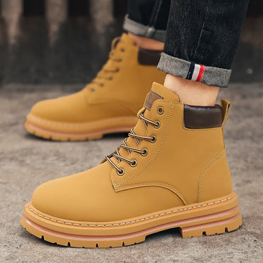 Men's Tactical Ankle Boots - All-Terrain Lace-Up Combat Boots for Outdoor & Motorcycle