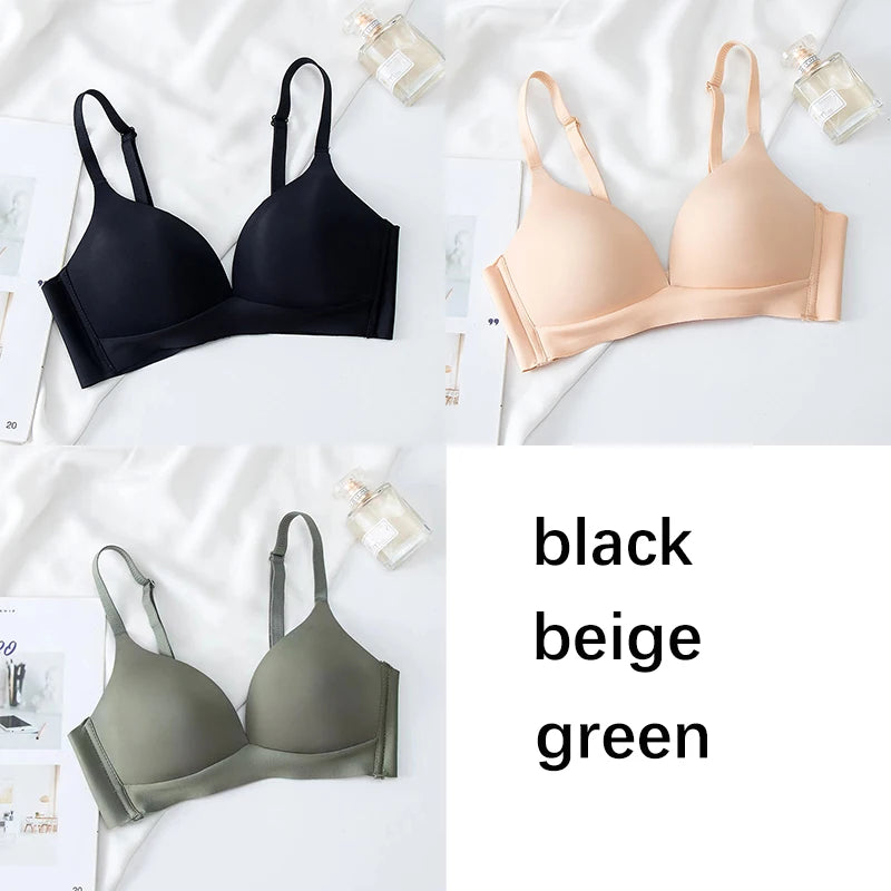 FallSweet 3-Pack Seamless Push-Up Bralette Set | Wireless 3/4 Cup Lingerie